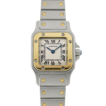 カルティエ サントス ガルベ SM W20012C4 アイボリー レディース 時計 【中古】【wristwatch】
