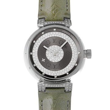ルイ ヴィトン タンブール Q111U0 グレー/ダイヤモンド メンズ 時計 【中古】【wristwatch】
