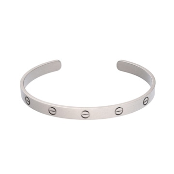 カルティエ ラブオープンブレスレット #20 シルバー K18ホワイトゴールド WG レディース ジュエリー 【中古】【jewelry】