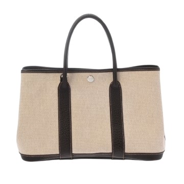 エルメス ガーデンパーティ TPM ショルダー付 マロン/エクリュ トワルアッシュ/ブッフルスキッパー レディース バッグ 【中古】【bag】
