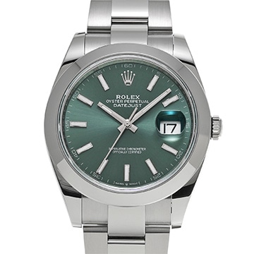 ロレックス デイトジャスト 41 126300 ミントグリーン メンズ 時計 【中古】【wristwatch】