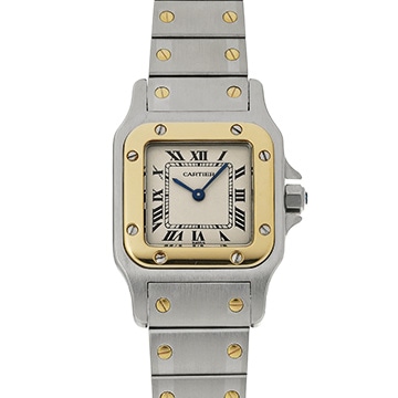 カルティエ サントス ガルベ SM W20012C4 アイボリー レディース 時計 【中古】【wristwatch】