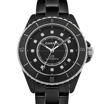 シャネル J12 キャリバー12.1 38MM H5702 ブラックラッカー/ダイヤモンド メンズ 時計 【中古】【wristwatch】