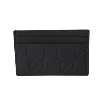 グッチ カードケース ブラック 771315･2067 ラバライズドレザー ユニセックス 【未使用】【other】