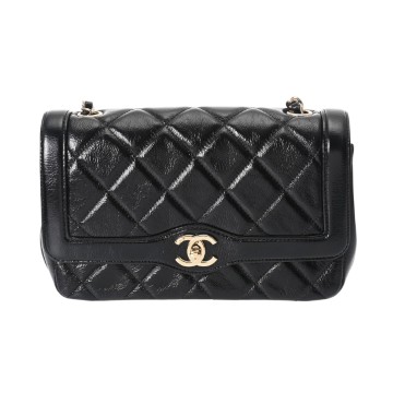 シャネル マトラッセ チェーンショルダー ブラック レザー レディース バッグ 【中古】【bag】