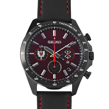 セイコー クロノグラフ ベルセルク コラボレーションモデル 8T63-01S0 バーガンディ メンズ 時計 【中古】【wristwatch】