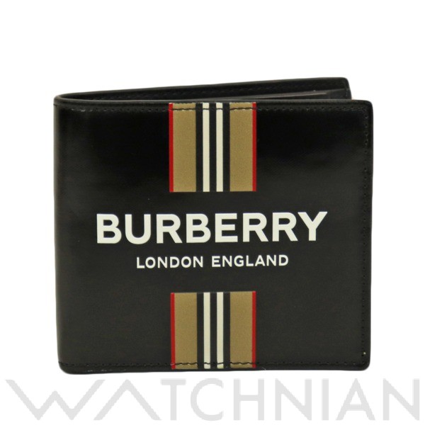 未使用品 バーバリー BURBERRY 折り財布 レザー ブラック ショッピング