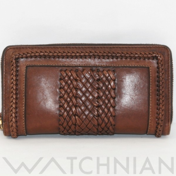 ラウンドファスナー長茶264733 ラウンドファスナー長財布 茶/ゴールド